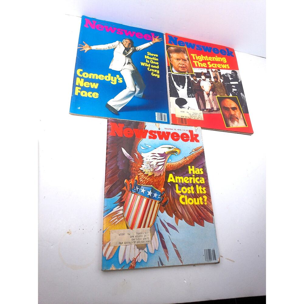 Vintage 1978 1979 Newsweek Magazine Lot Steve Martin Iran Hostage Crisis Clout